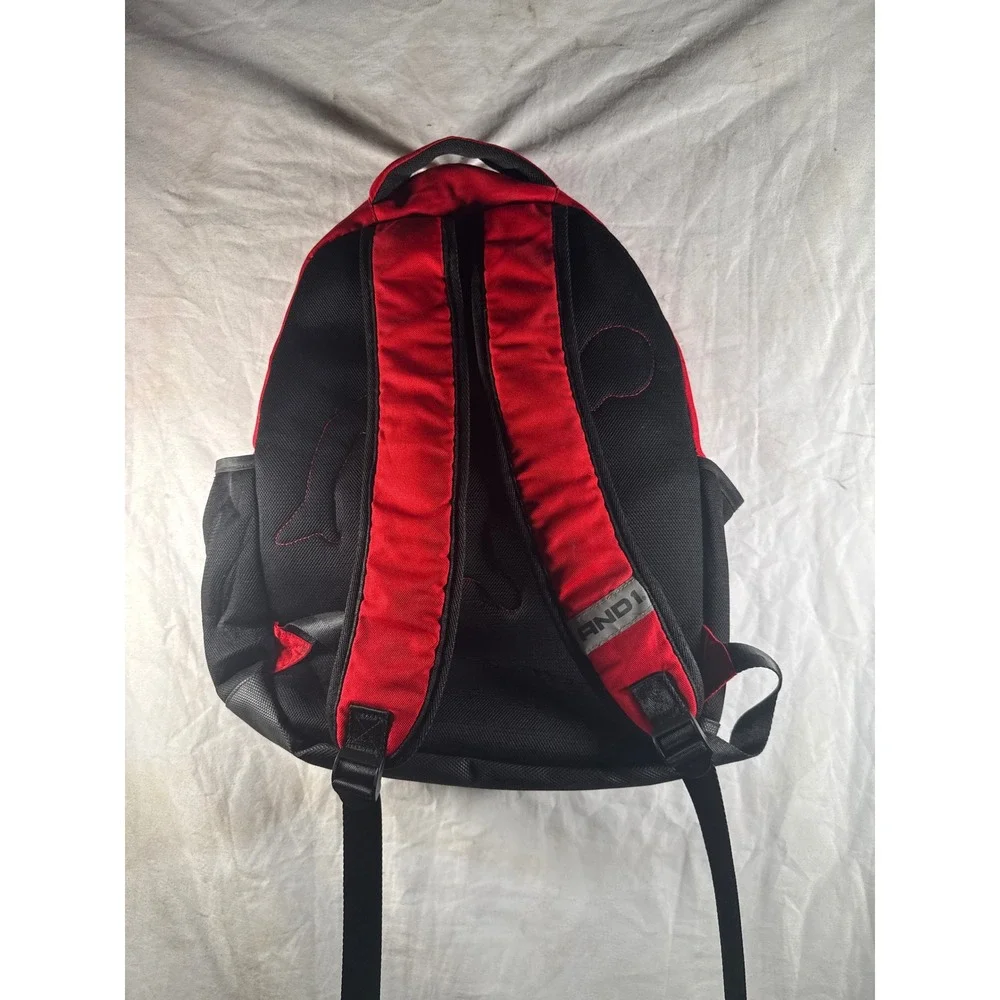 AND1 Basketball Backpack Red Black Large Logo Sports Gym Bag 20x14